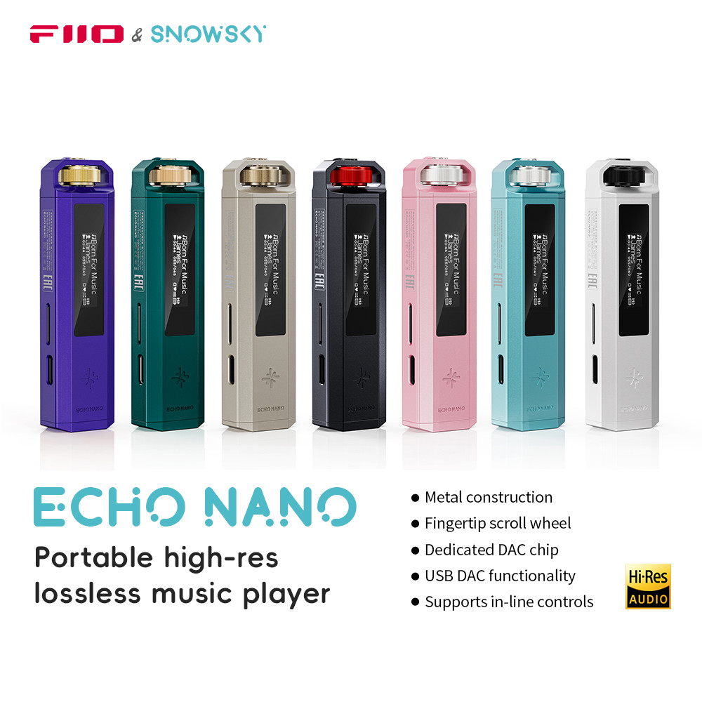 FiiO ECHO NANO Leitor De Música Hi-Fi MP3 De Bolso Estilo Retrô , Tela OLED De 0.91 Polegadas , Chip DAC CS43131 , Funçã