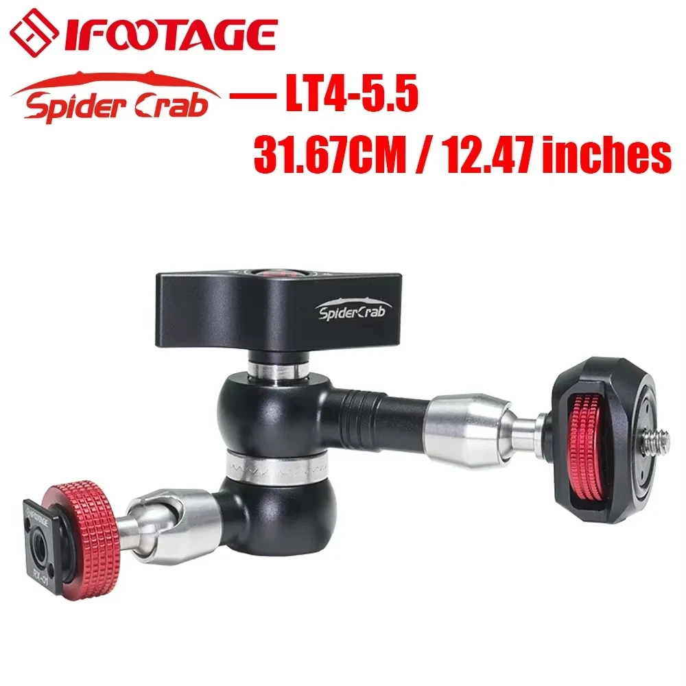 IFOOTAGE Magic Arm, Adjustable Spider Crab Magic Arm with Shoe Mount and 1/4'' & 3/8