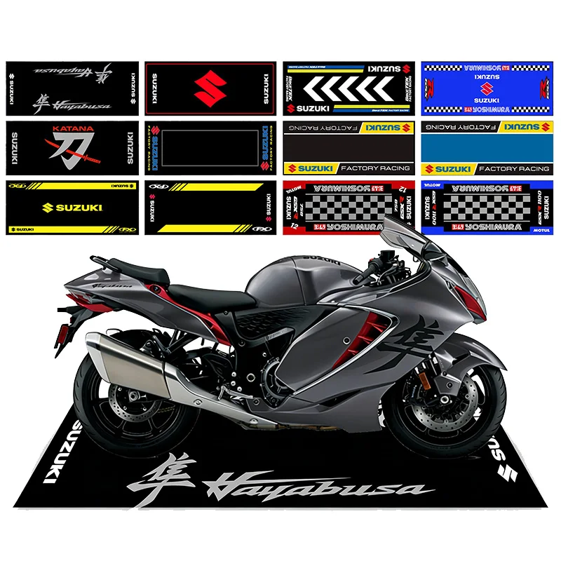 Motorcycle Display Carpet Suzuki Parking Mat Non Slip Garage Rug for Sports Racing Moto Electric Bike Entrance Home Decor