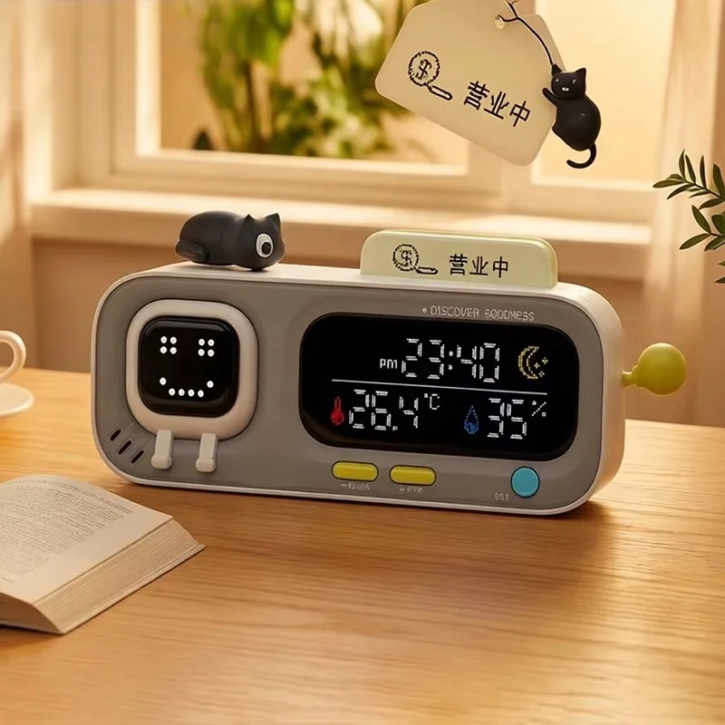Smart Temperature and Humidity Clock Sensor Electric Hygrometer Thermometer Home Weather Station Desktop Decor