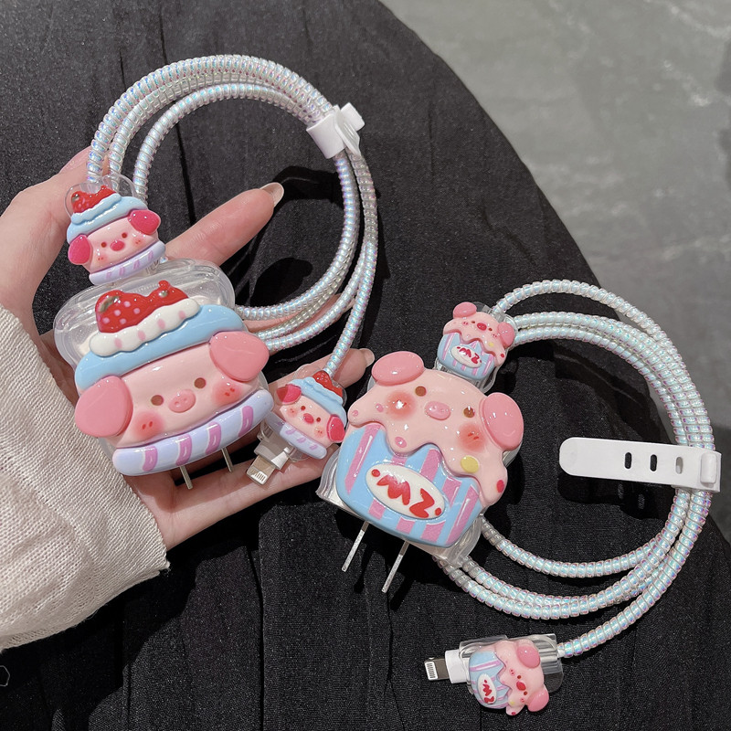 Adequado para honor WIN Turbo Charger Capa protetora honor Charging Head Capa protetora WIN RT Strawberry MZ Cake Pig wi
