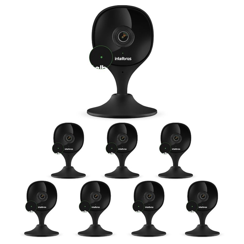 Kit 8 Câmeras Wi-Fi Inteligente Com Alarme e Armazenamento em Nuvem iMX C Black Intelbras