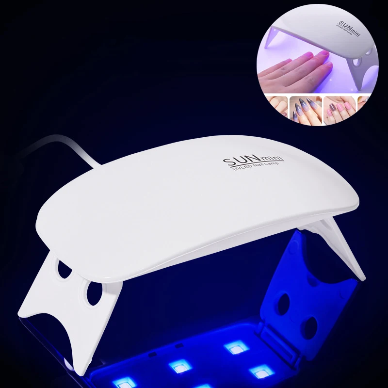 F2 6w Portable Usb Nails Dry Tool Home Mini Nail Lamp Uv Led Gel Polish Cured Pink White Nail Dryer Machine Uv Lamp Cute Desk