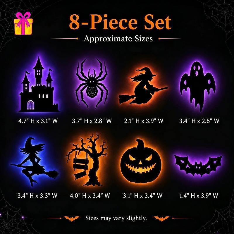 [INTH] 3D Luminoso Halloween Night Light Wall Stiers Decalques Autoadesivos Para Sala De Aula , Escritório , Decorações