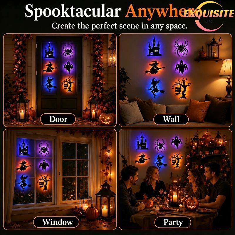 [EL-t] 3D Que Brilha No Escuro Halloween Night Light Wall Stiers Decalques Com Padrão Criativo Para Crianças Sala De Jog