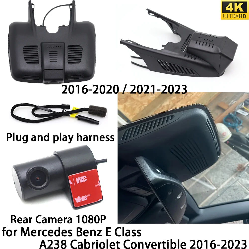 for Mercedes Benz E Class A238 Cabriolet Convertible 2016-2023 DVR Dash Cam OEM Front Rear Camera Video Recorder Recording