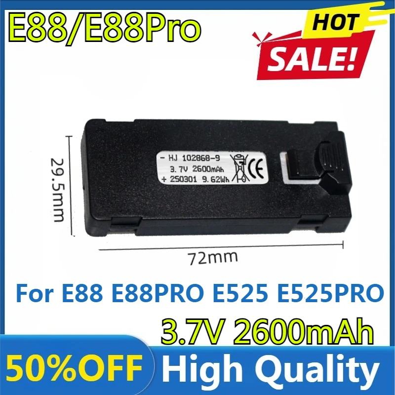 E88 Battery 3.7V 2600mAh For E88 E88PRO E525 E525PRO P1 K3 S2 Charger Uav Drone Battery Special  Rc Parts RC Drone  Accessory