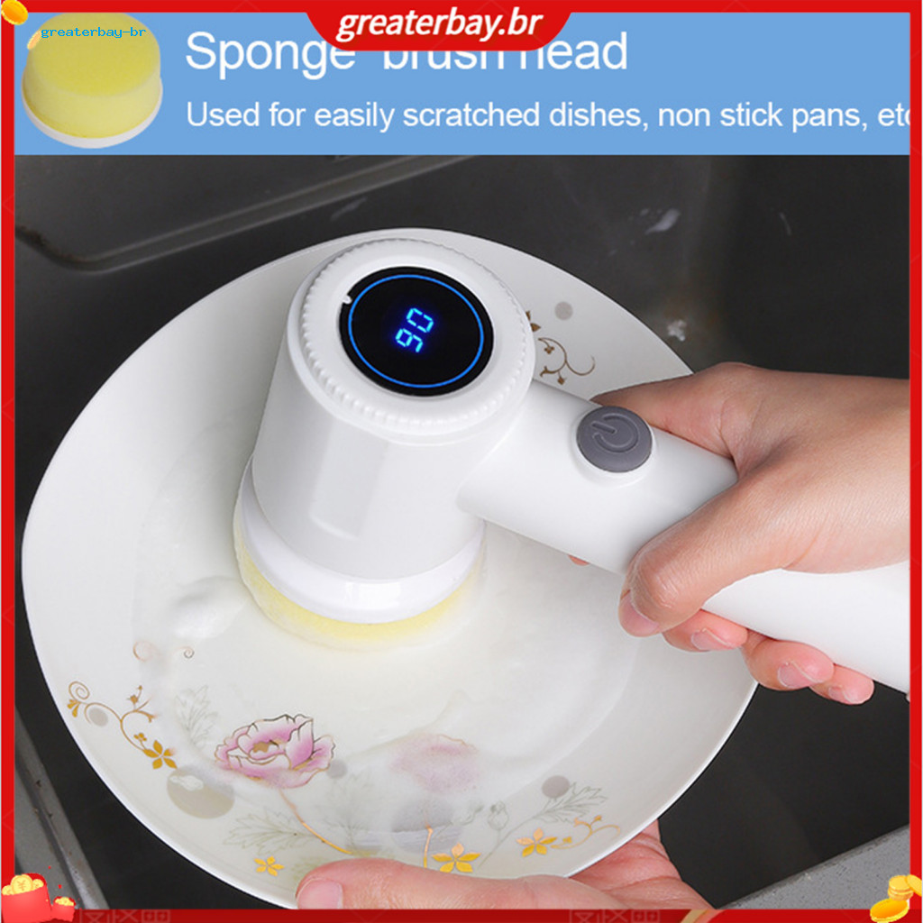 Rechargeable Cordless Electric Spin Scrubber with 360° Rotating Head – Quick Charge Bathroom Kitchen Cleaner for Dirt