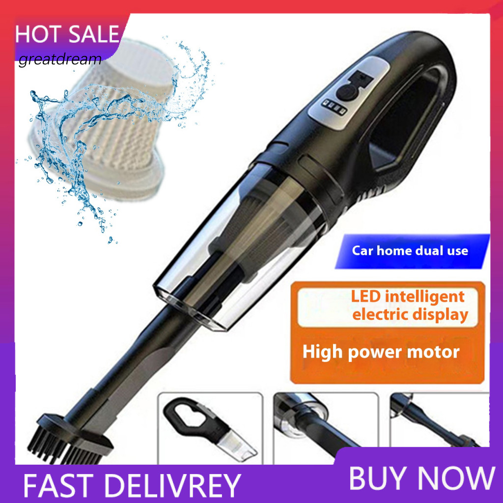 Powerful Motor Car Vacuum Travel-friendly Wireless Cleaner Usb Rechargeable Long Battery Life Suction Washable Filter Po