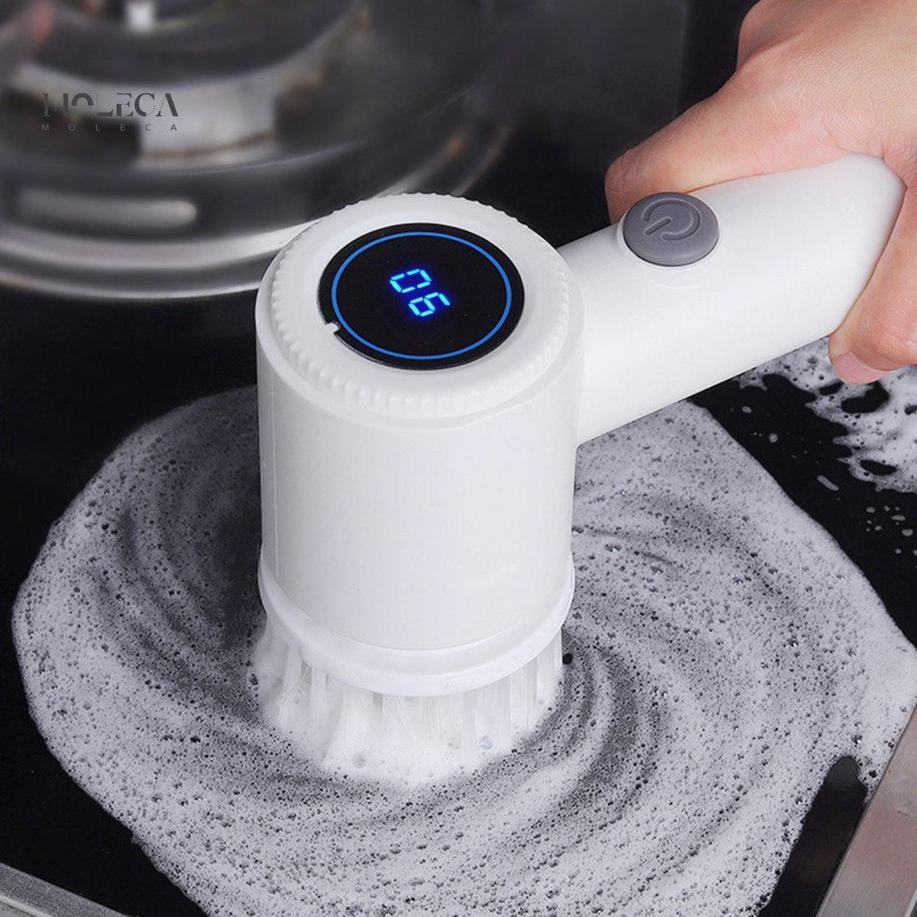 Rechargeable Power Scrubber Cordless Electric Spin with 360° Rotating Head – Quick Charge Bathroom Kitchen Cleaner fo