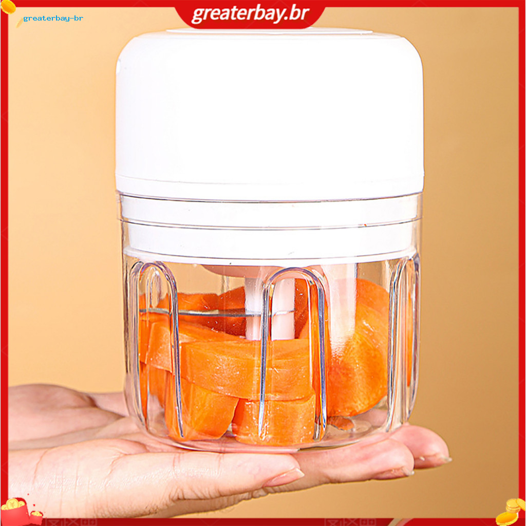 Mini Electric Garlic Chopper Cordless Food Processor with Stainless Steel Blades Type-c Rechargeable Vegetable Chili Mea