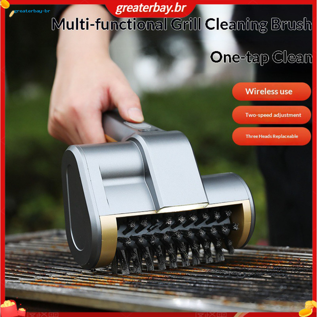 Electric Cordless Grill Cleaning Brush – Adjustable Rotating Rechargeable Bbq Scrubber for Charcoal Gas Grills Outdoor