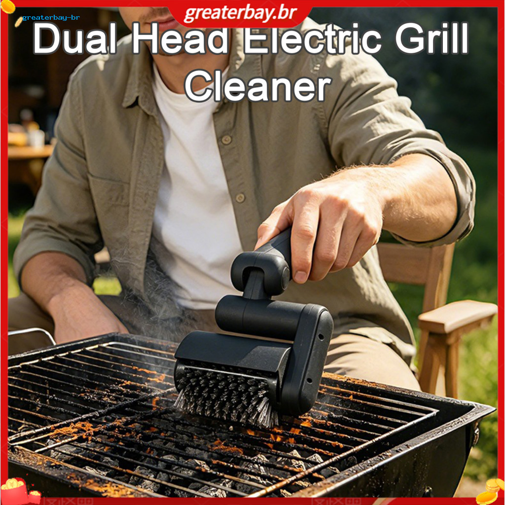 Wireless Electric Grill Brush with Rotating Roller – Cordless Bbq Grate Rack Cleaner for Easy Grease and Food Residue
