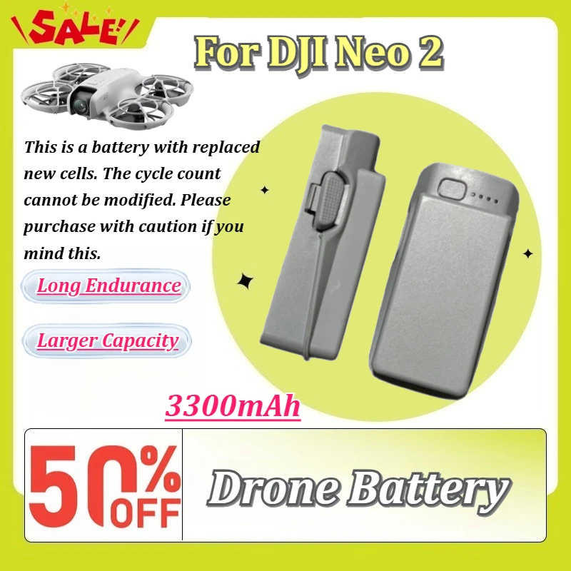 3300mAh 7.16V Solid‑State Upgrade Battery Long‑Lasting Smart Flight Spare Replacement For DJI Neo 2 Drone Accessory Max 25 Mins