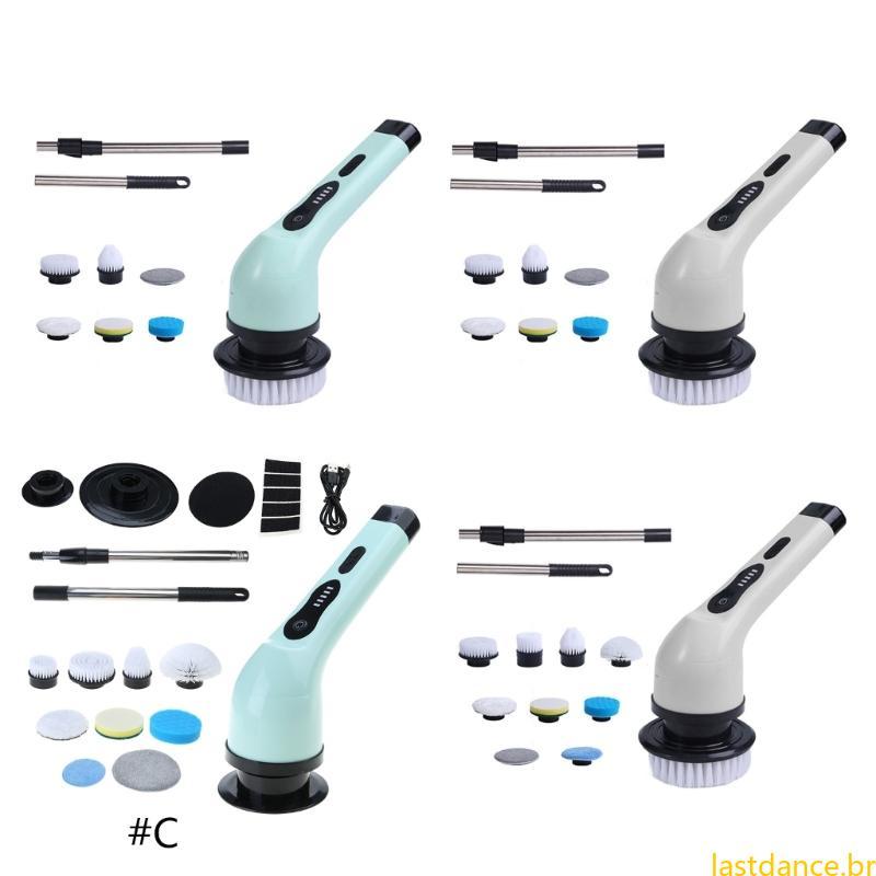 Las Electric Scrubber Cordless Banheiro Limpeza Escova Extensão Ajustável