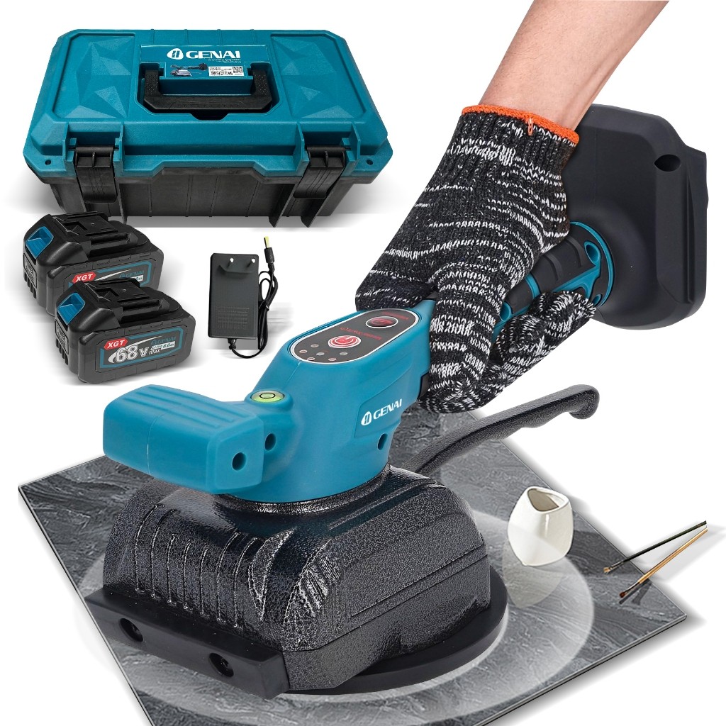 GENAI Cordless Electric Floor Laying Machine + 2 68v 10000RPM Batteries