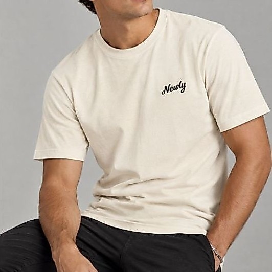 Camiseta Newly Wear Masculina Básica Off-white 100% Algodão Gola Redonda | Newly Wear