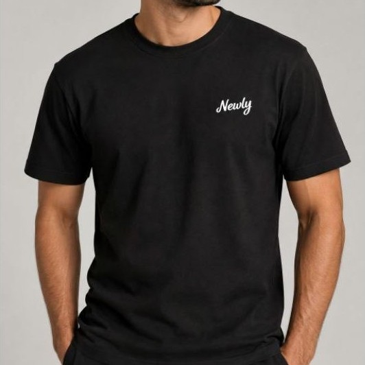 Camiseta Newly Wear Masculina Básica Preta 100% Algodão Gola Redonda | Newly Wear