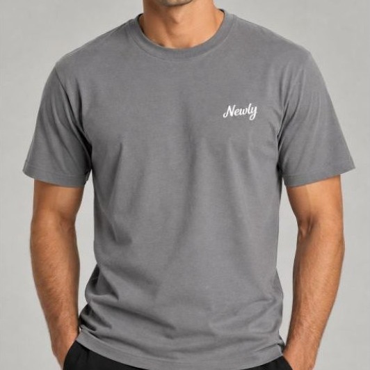 Camiseta Masculina Básica Cinza 100% Algodão Gola Redonda | Newly Wear