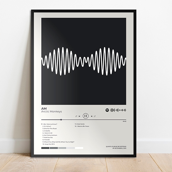 Quadro Placa MDF Spotify Arctic Monkeys AM Favourite Worst Nightmare The Car Tranquility Base Hotel & Casino Humbug