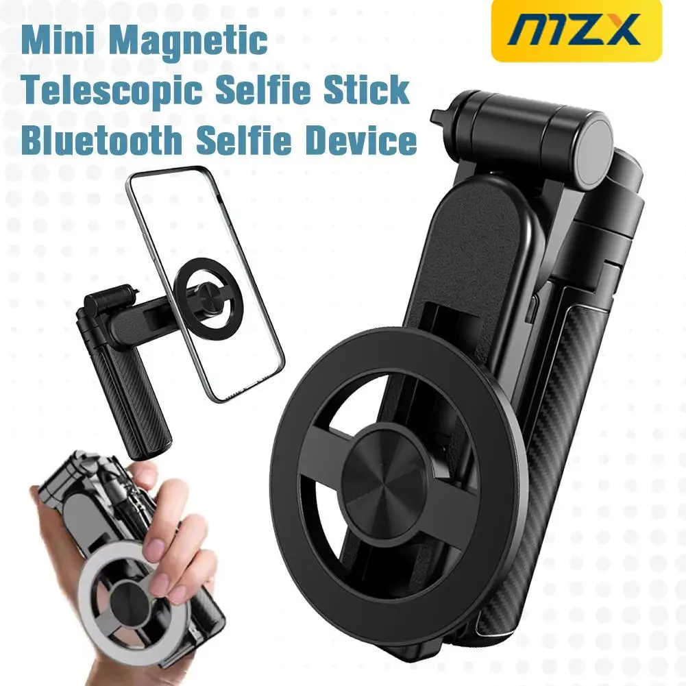 MZX Mini Magnetic Mobile Phone Selfie Stick Holder Blutoth Portable Telescopic Phone Stand Desktop Holder Travel Taking Photos