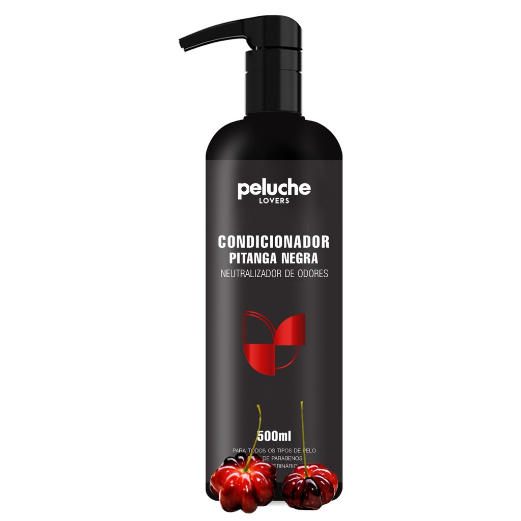 Condicionador Pet Eliminador de Odores para Cães e Gatos Peluche Pitanga Negra 500ml – Brilho e Perfume