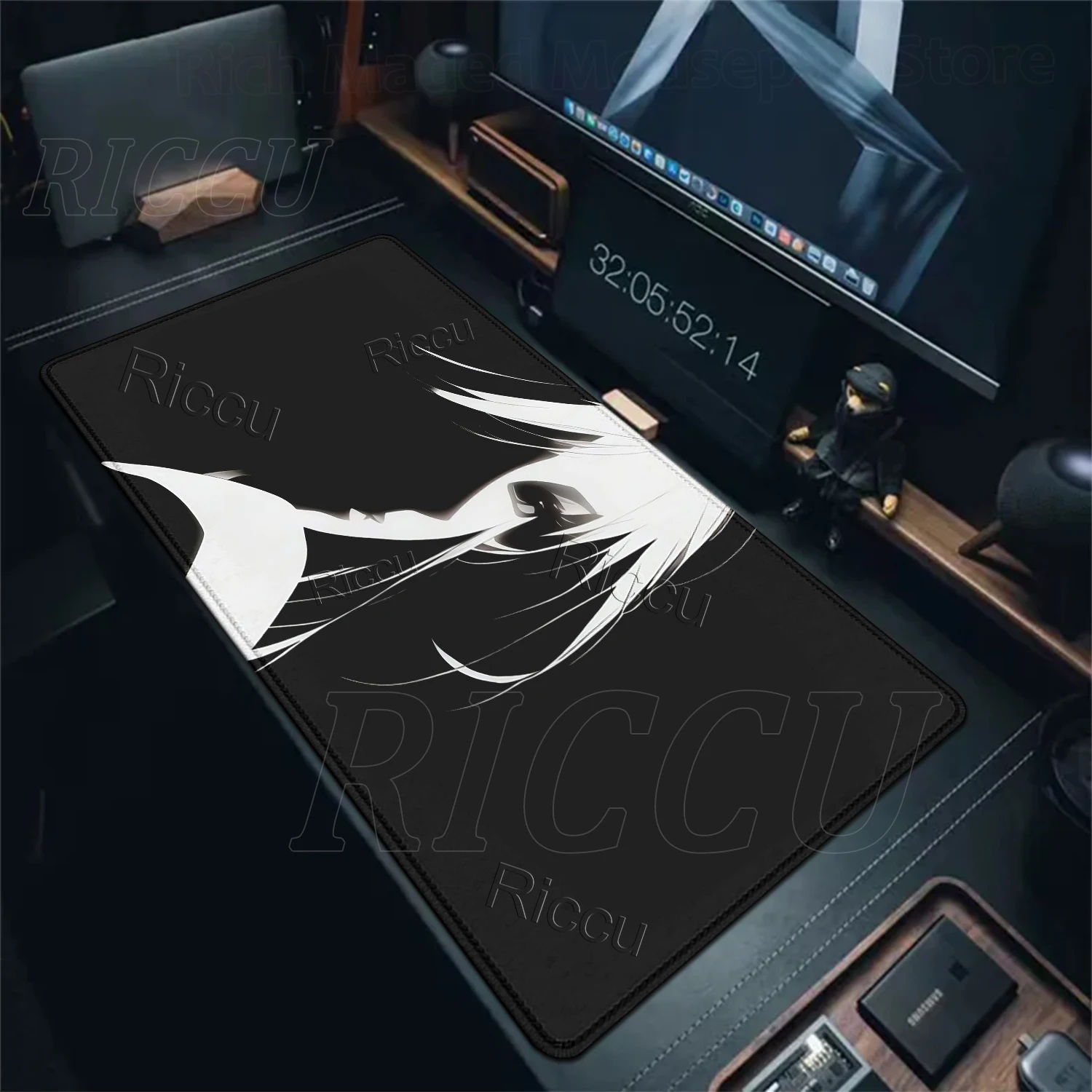 Anime Boy And Girl Pattern Mouse Pad Simple Gaming Mouse Rug Game Premium Mousepad Lock-edge Rubber Carpet Computer Keyboard Mat