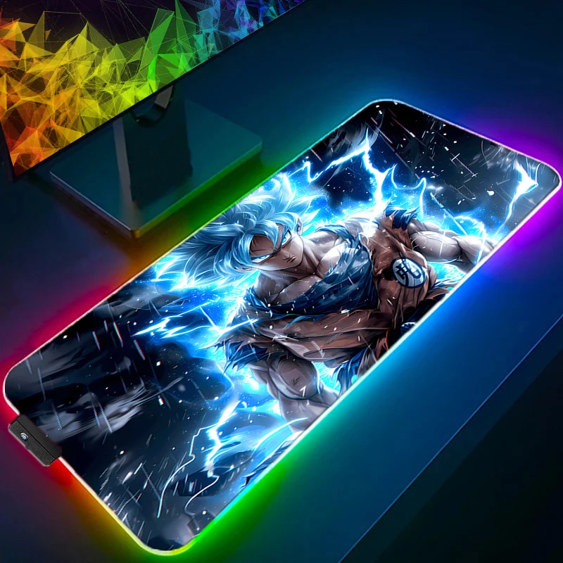 RGB LED D-dragon B-ball Gaming Mouse Pad Desk Mat Gamer Professional Premium Mousepad Speed Control Accessories Keyboard Pad