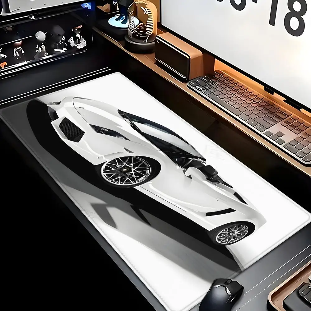 Sports Car Design Gaming Mouse Pad Anti-Slip Rubber Base Extended Desk Mat for Gamer Office Use Computer Accessories HYBXAXC