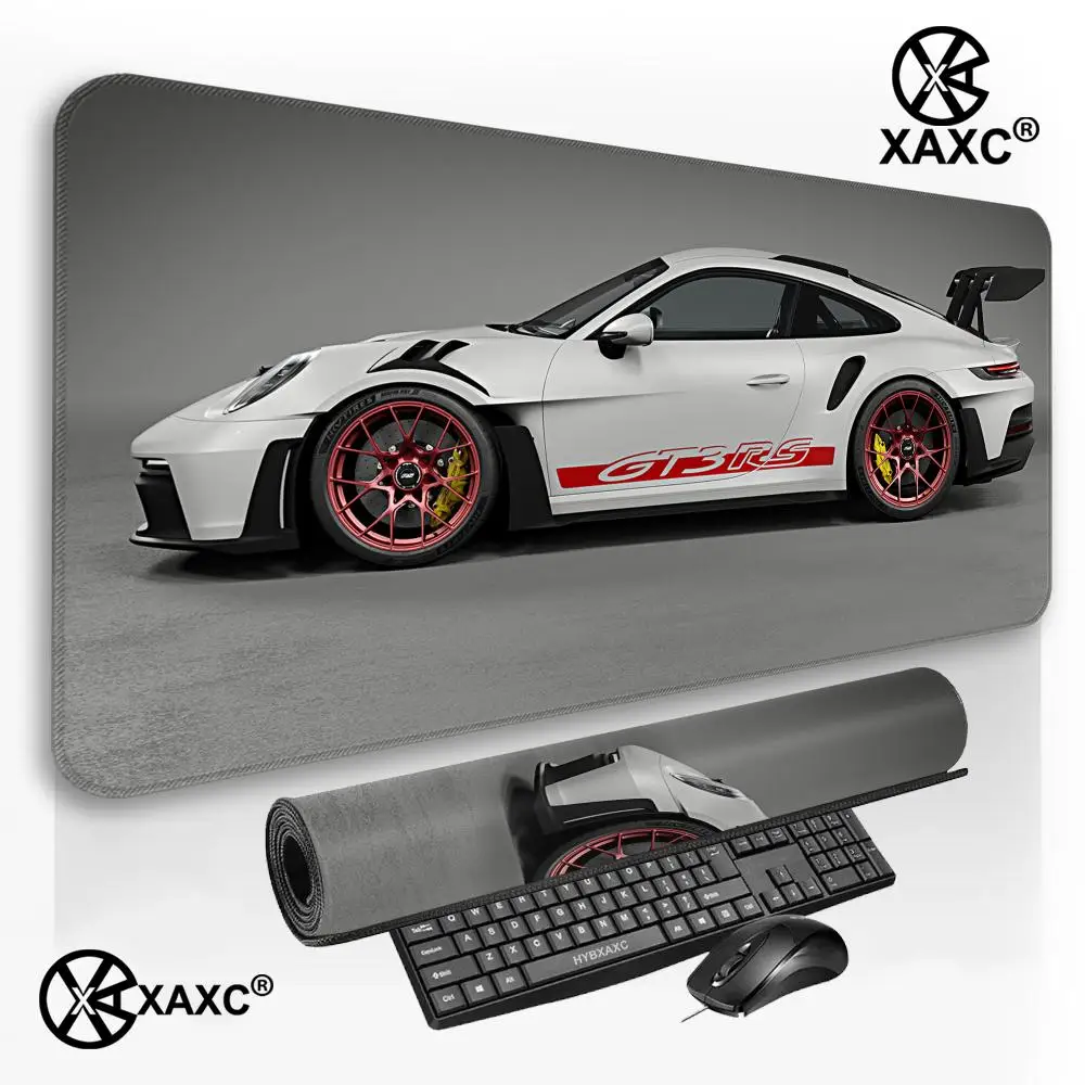 White cool sports car Mouse Pad Large Gaming Anti-Slip Rubber Base Extended Desk Mat Gamer Office Computer Accessories Mousepad