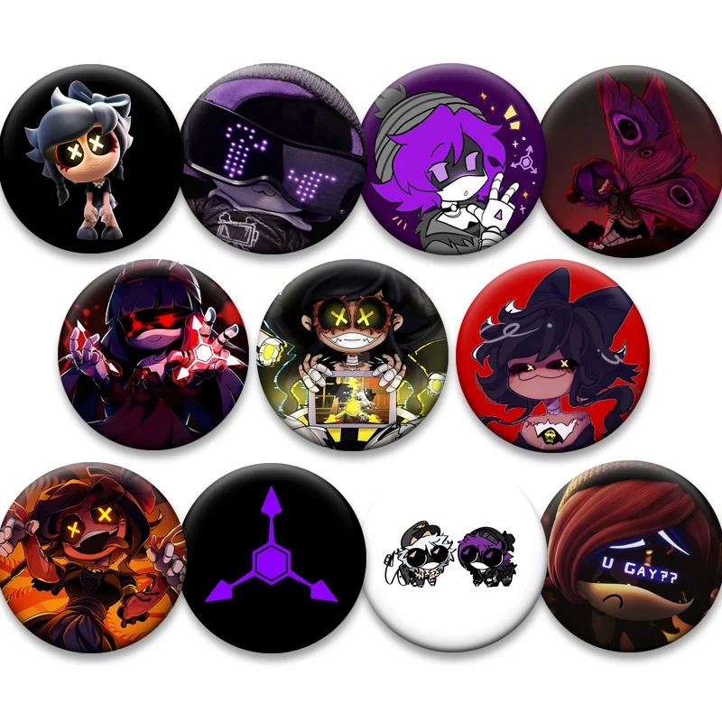 Game Murder Drones Anime Badge Round Creative Handmade Brooches 32/44/58mm Cartoon Pins for Backpack Accessorie Exquisite Gifts