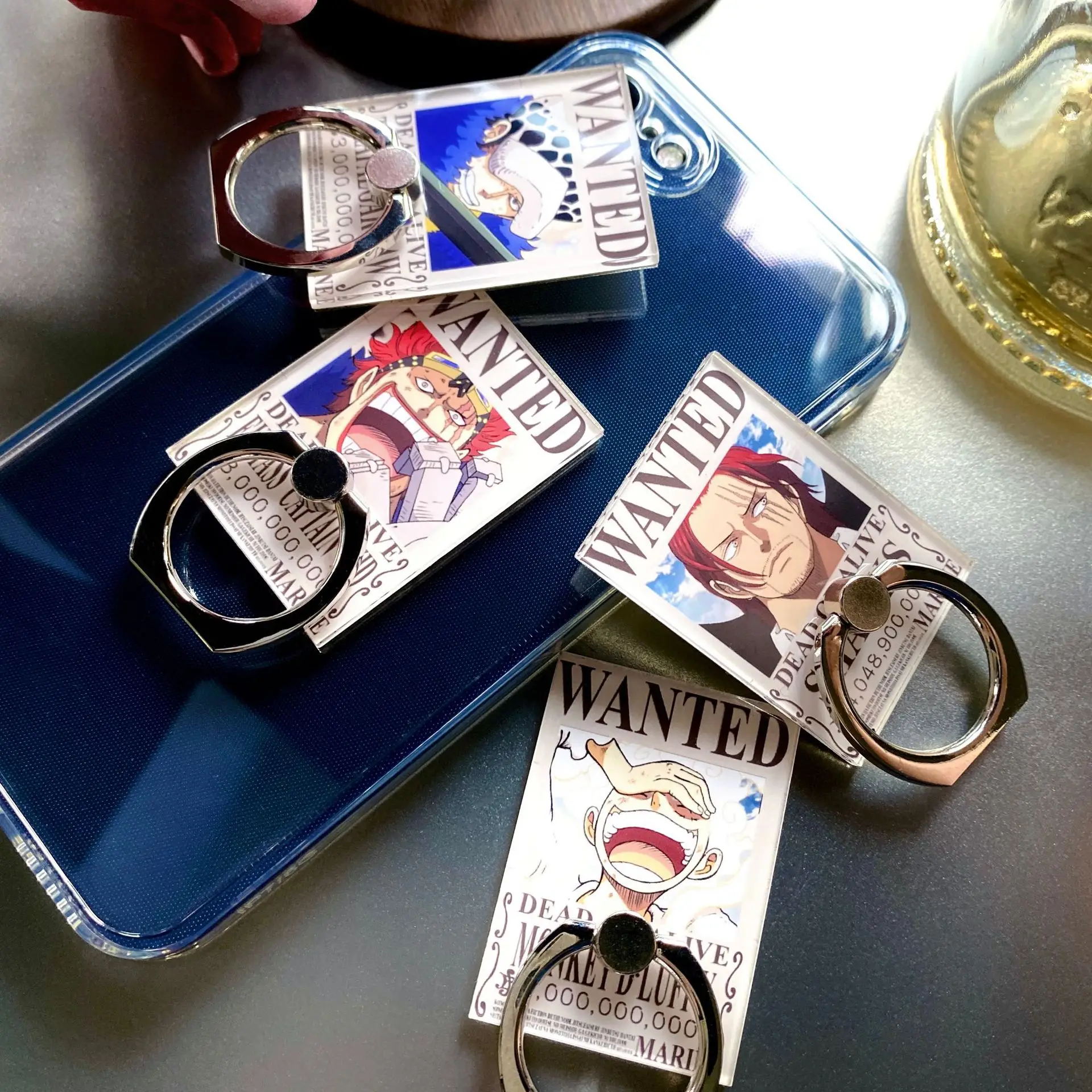 Anime One Piece Mobile Phone Holder Stand Finger Ring for Cute Cell Smart Phone Holder for Iphone 11 12 XS MAX