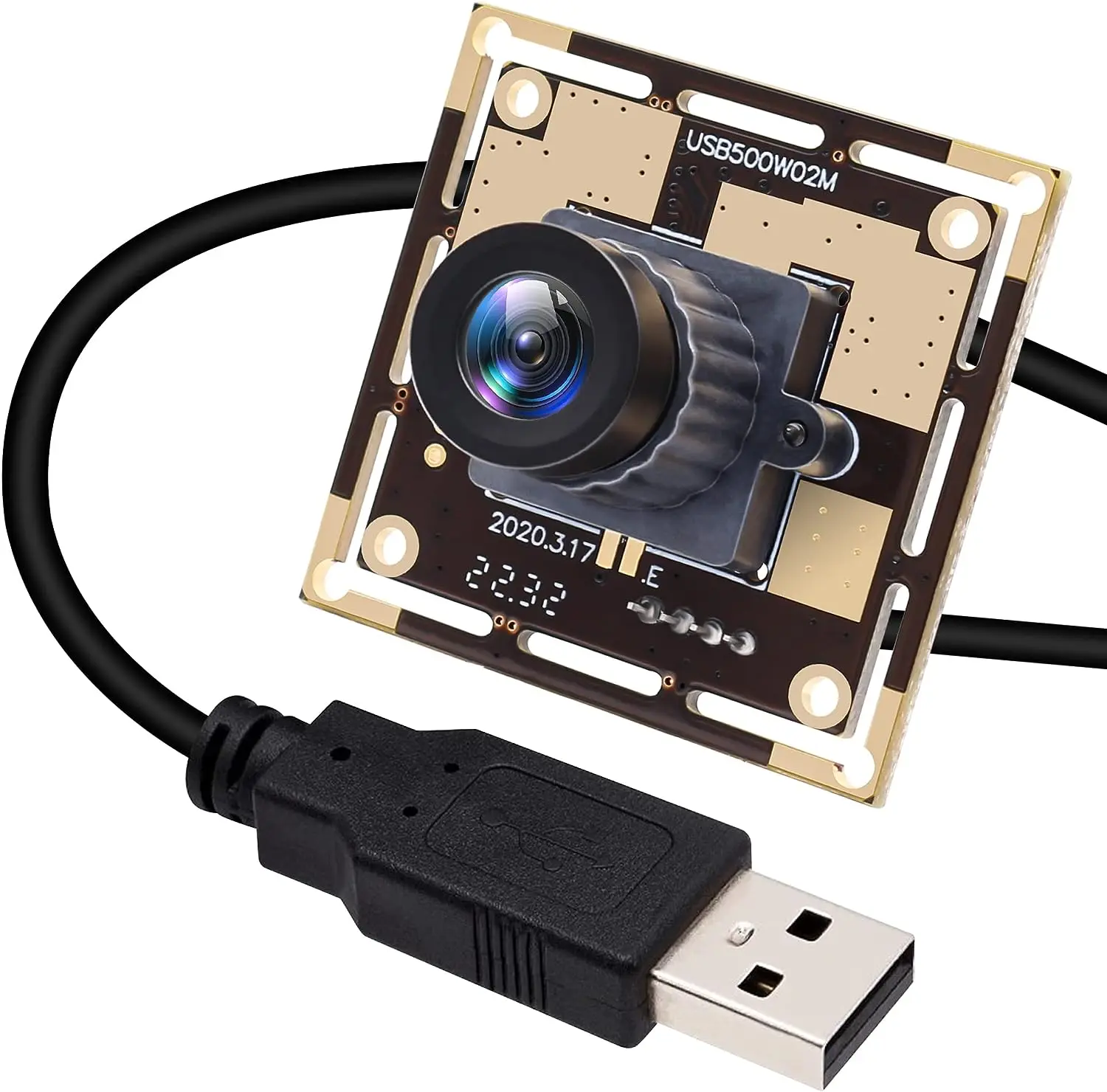 ELP 5MP OV5640 USB Camera Module CMOS Sensor Mini Wide Angle Webcam with 2.1mm Lens for , 3D Printer, Self-driving Cars