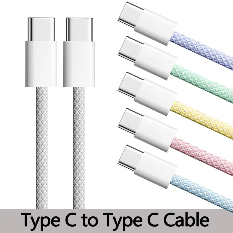PD 20W USB-C Lightning Charging Color Cable for Apple iPhone 17 16 15 14 Pro iPad Fast Charging Cord ‌Type C to Type C 1M 1.5M