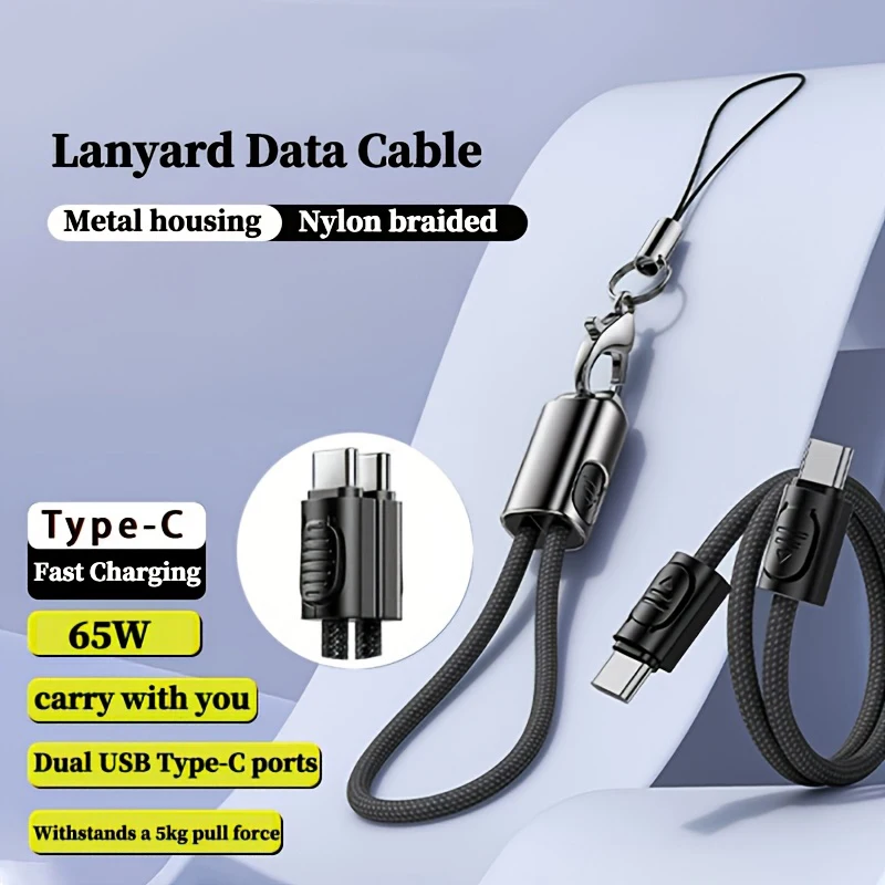 ASUS 65W USB C To Type C Short Keychain Cable For Samsung Xiaomi  27W Type C To Lightning Charging Cable For iPhone Power Bank
