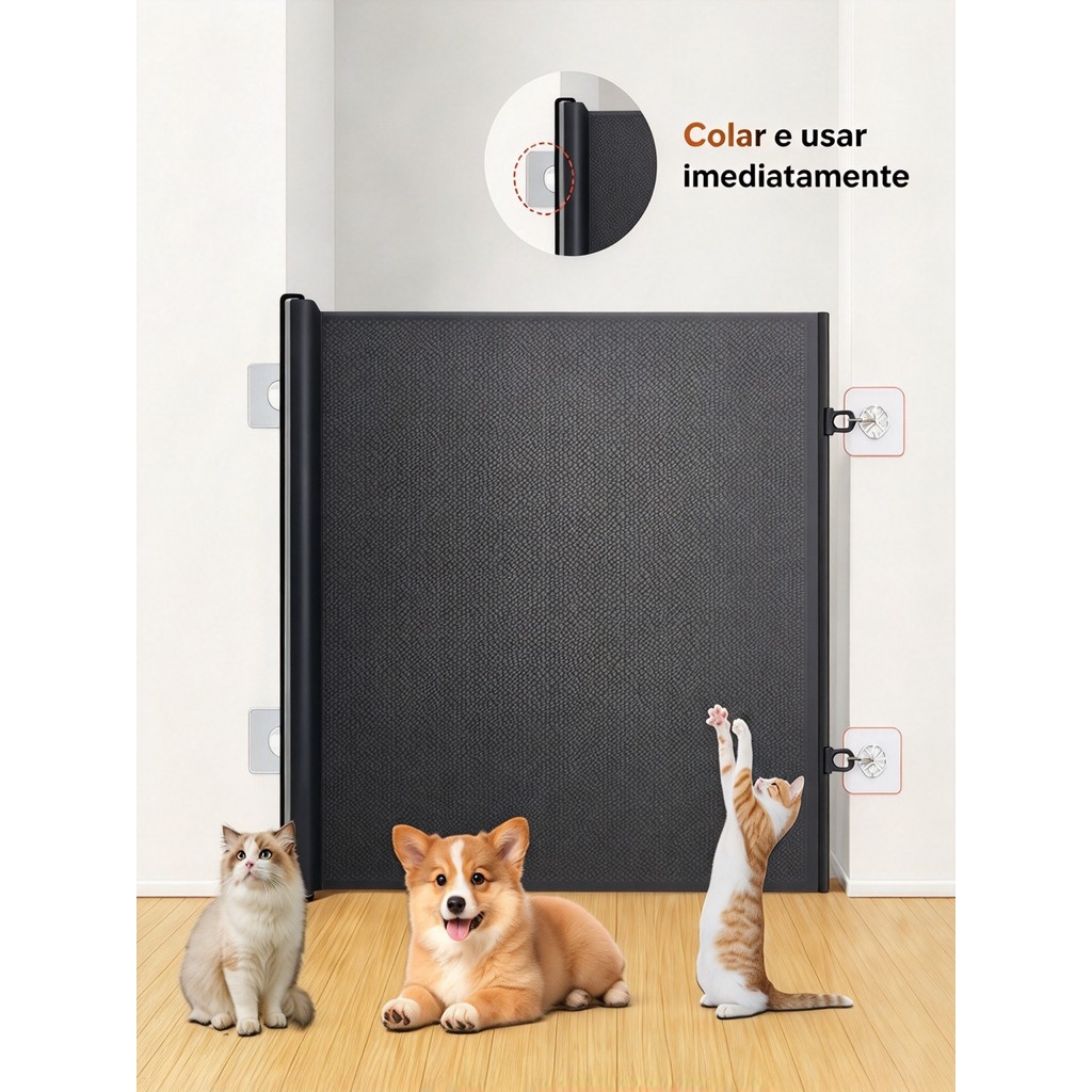 Pet Barrier Without Hole: Anti-Cat Door, Automatic Telescopic Door, Dog Isolation Net, Cat Separator