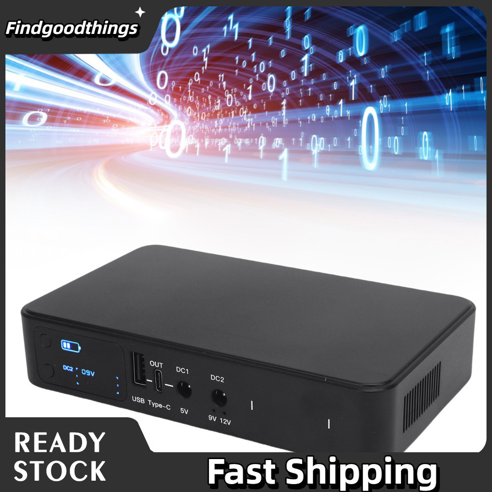Findgoodthings-br Mini UPS 10400mAh Bateria Backup com DC 5V 9V 12V Potência estável de saída para câmera de segurança