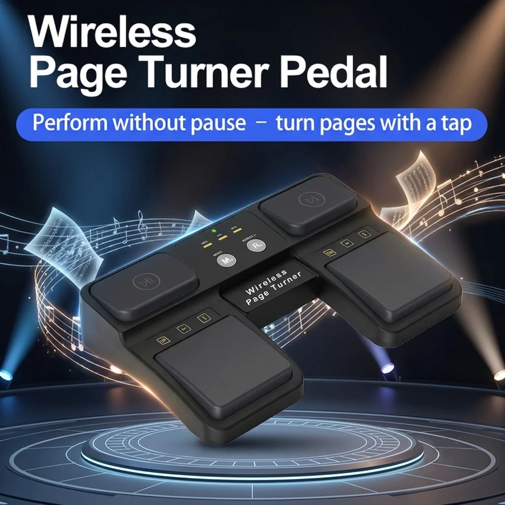 QuanYin Portable Wireless Page Turner Pedal Foot Page Turner for ipad iphone Tablet Laptop Remote Control PPT Rechargeable