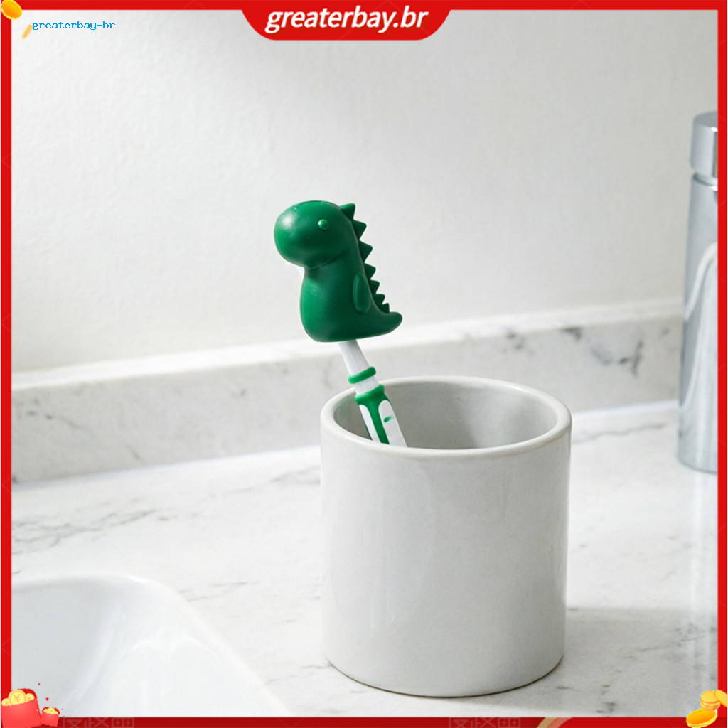 Portable Dinosaur Toothbrush Case with Toothpaste Dispenser Hanging Buckle Travel Organizer Box for Home and On-the-go C