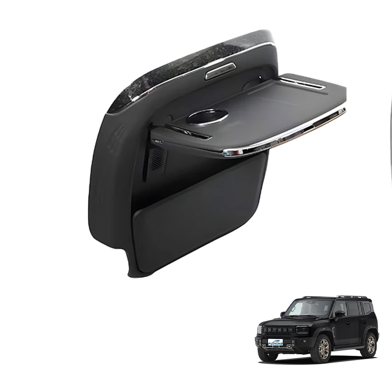 Traveler Mountain Sea T2 Modified Car Rear Seat Small Table Board LED Light Plastic Wireless Charger Cup Holder Accessories