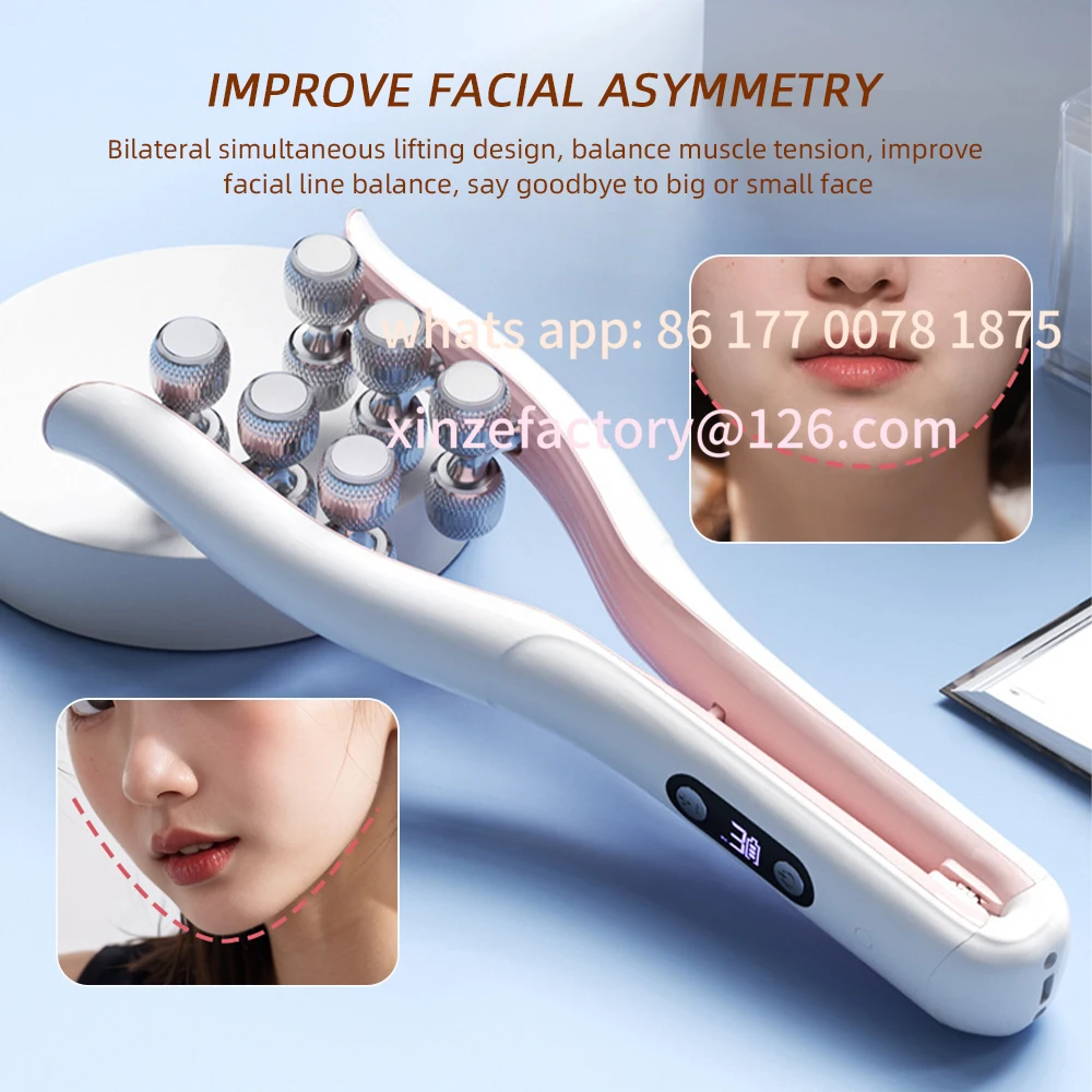 Customizable Elecrtic Facial Beauty Device 3 Gear Adjustable Roller Massager Face Slimming Double Tool Massager Home Beauty