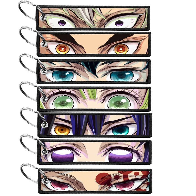 Demon Slayers 1pcs Keychains for Men Women Cartoon Anime Key Tags Key Ring Car Key Holder School Bag Backpack Accessories