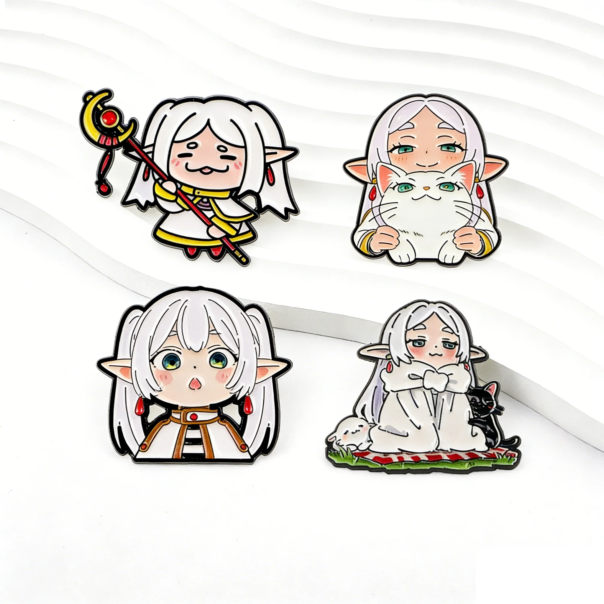 Cute Cat Enamel Pins Anime Girl Badge on Backpacks Brooches For Jackets Clothing Bag Decoration Fans Collection Gifts