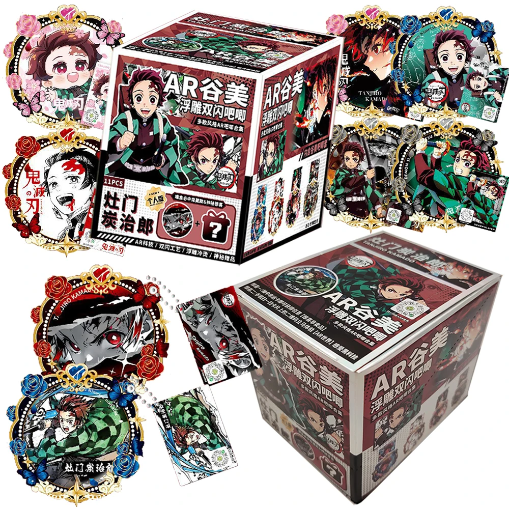 Demon Slayer Collection Card Christmas Family Party Kid's Gift Tanjiro Kamado High Quality Exquisite Badge Backpack Accessories