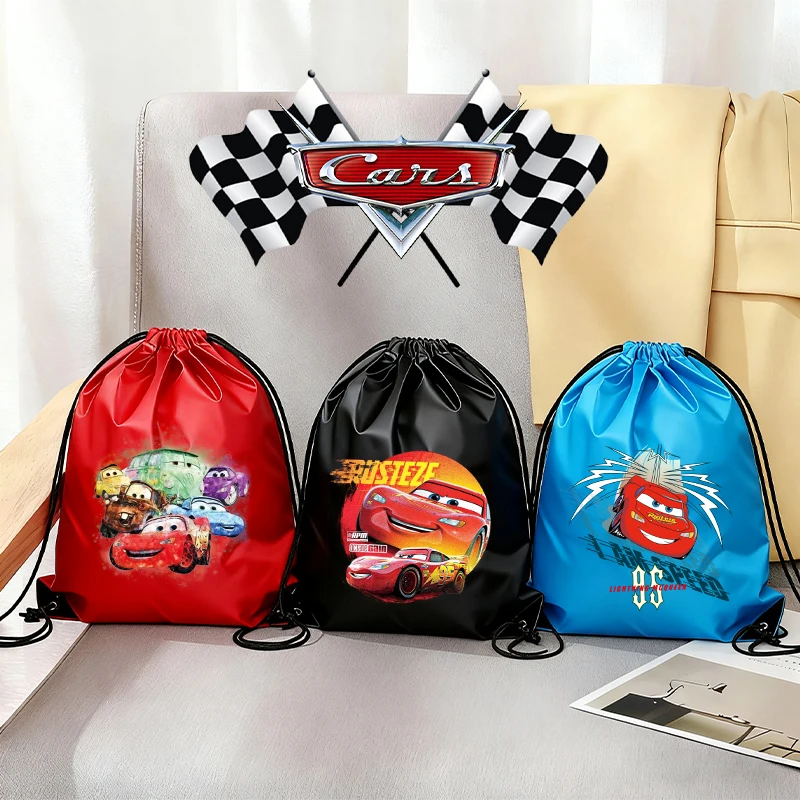 car Drawstring Bag Man women Cute Anime Print Cars Movie Boy Portable Pocket Game Party Gift Hand Bag Pouch