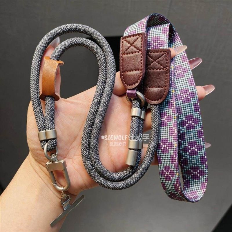 High-End Feeling Outdoor Multi-Purpose Leather Head Cordão para celular Pendurado no pescoço Crossbody Side Back Printin