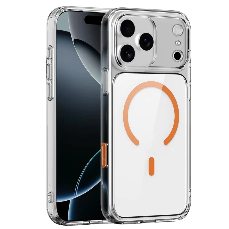 Touch Camera Button Original Clear for Magsafe Case for iPhone 17 Air 17Pro Max Wireless Charge Shockproof Hard Cover