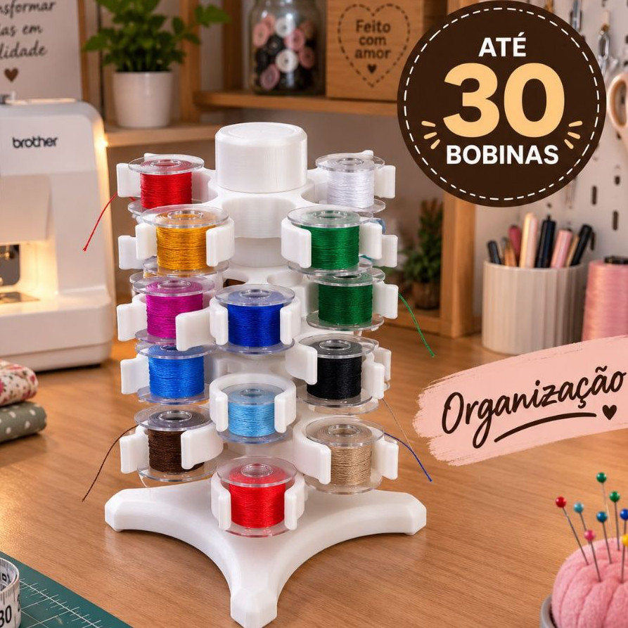 Organizador Suporte  Bobina Máquina Costura 60 bobinas