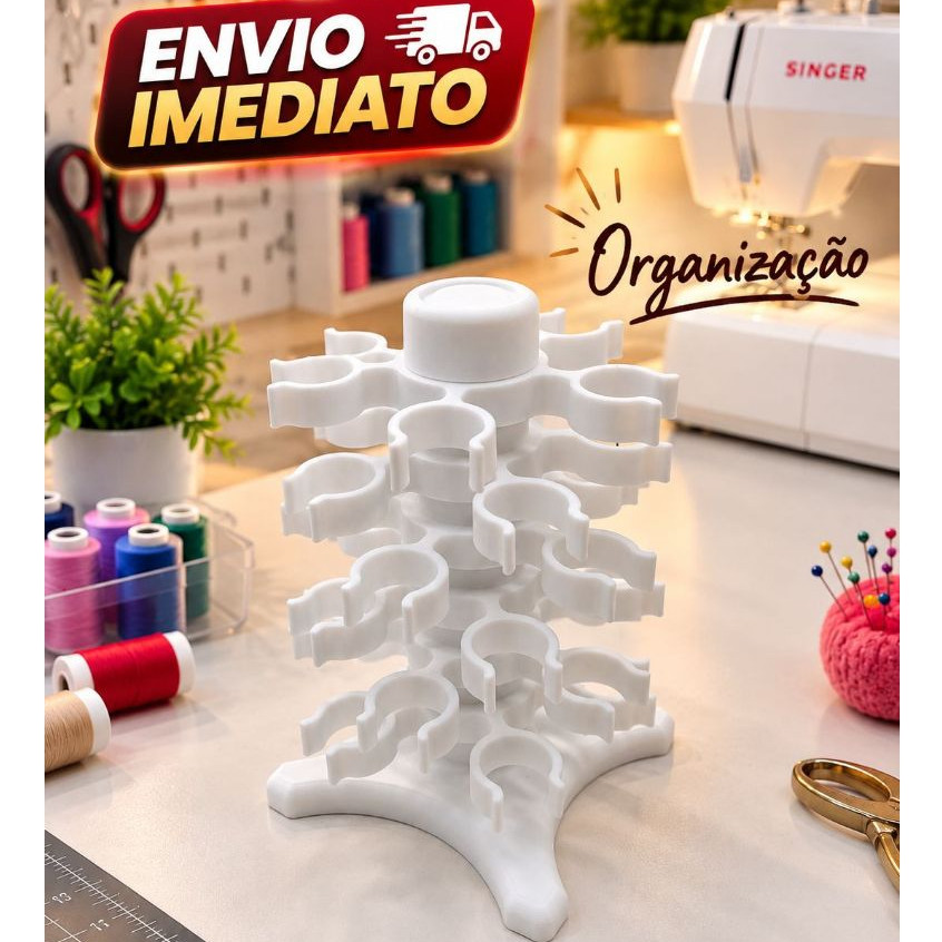 Organizador Suporte Vertical Bobina Máquina Costura 60 bobinas