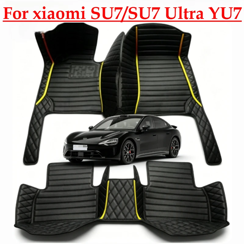 Custom Car Floor Mats For Xiaomi YU7 /SU7 Ultra 2025-2026 All Weather Auto Accessories Foot leather Carpets Fashion Rugs Pads